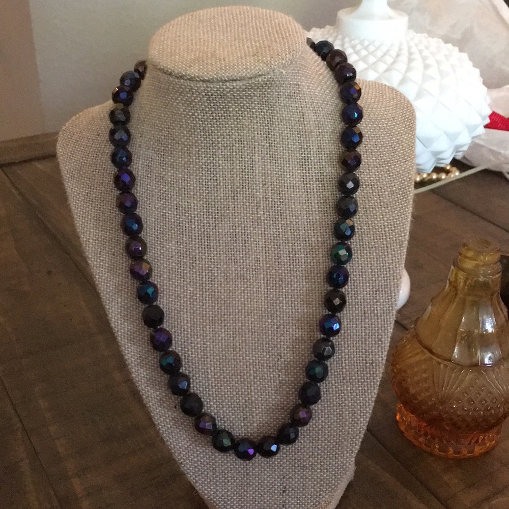 Vintage purple sparkly 1950s beaded necklace